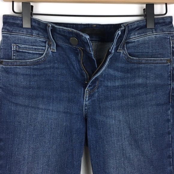 UNIQLO Jeans Skinny Tapered Mid Rise Ultra Stretch Distressed Raw Hem Size 24 - Picture 3 of 12